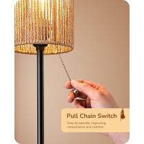 Modern rope shade table lamp