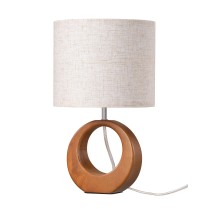 Round hollow fabric table lamp